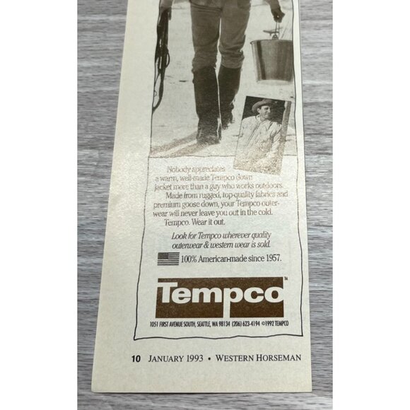 Tempco Jackets Vintage Print Ad 1990s Rugged Outdoors Fashion Seattle WA - Picture 5 of 6